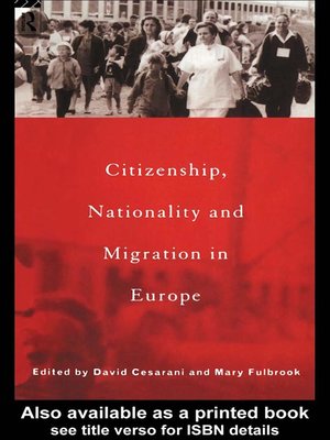 cover image of Citizenship, Nationality and Migration in Europe